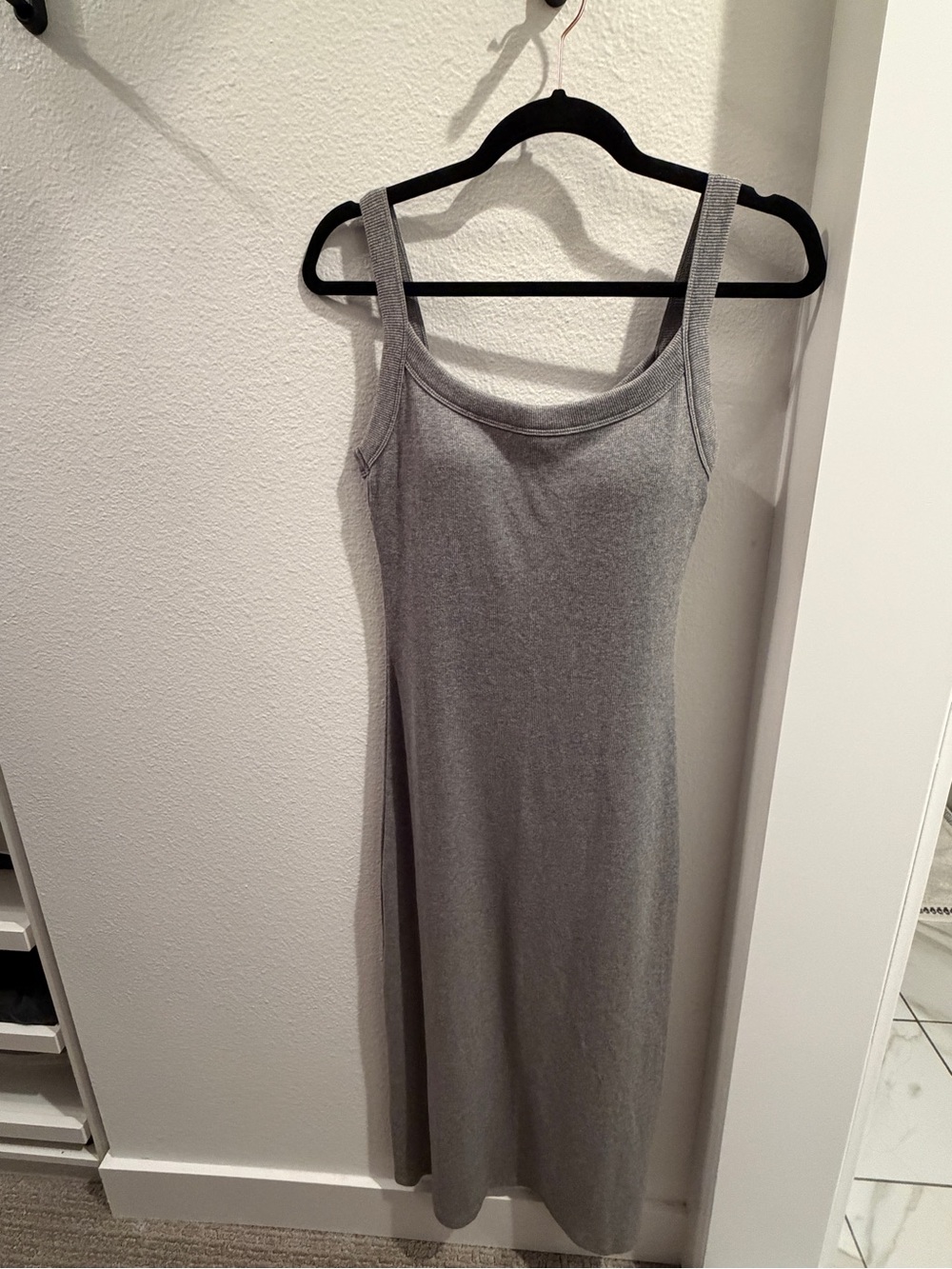 NWT Abercrombie Bra-Free Essential 90s Rib Midi Dress Petite Small